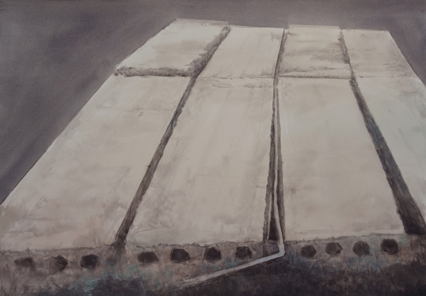 22.石板 100x150cm 紙本水彩 2016