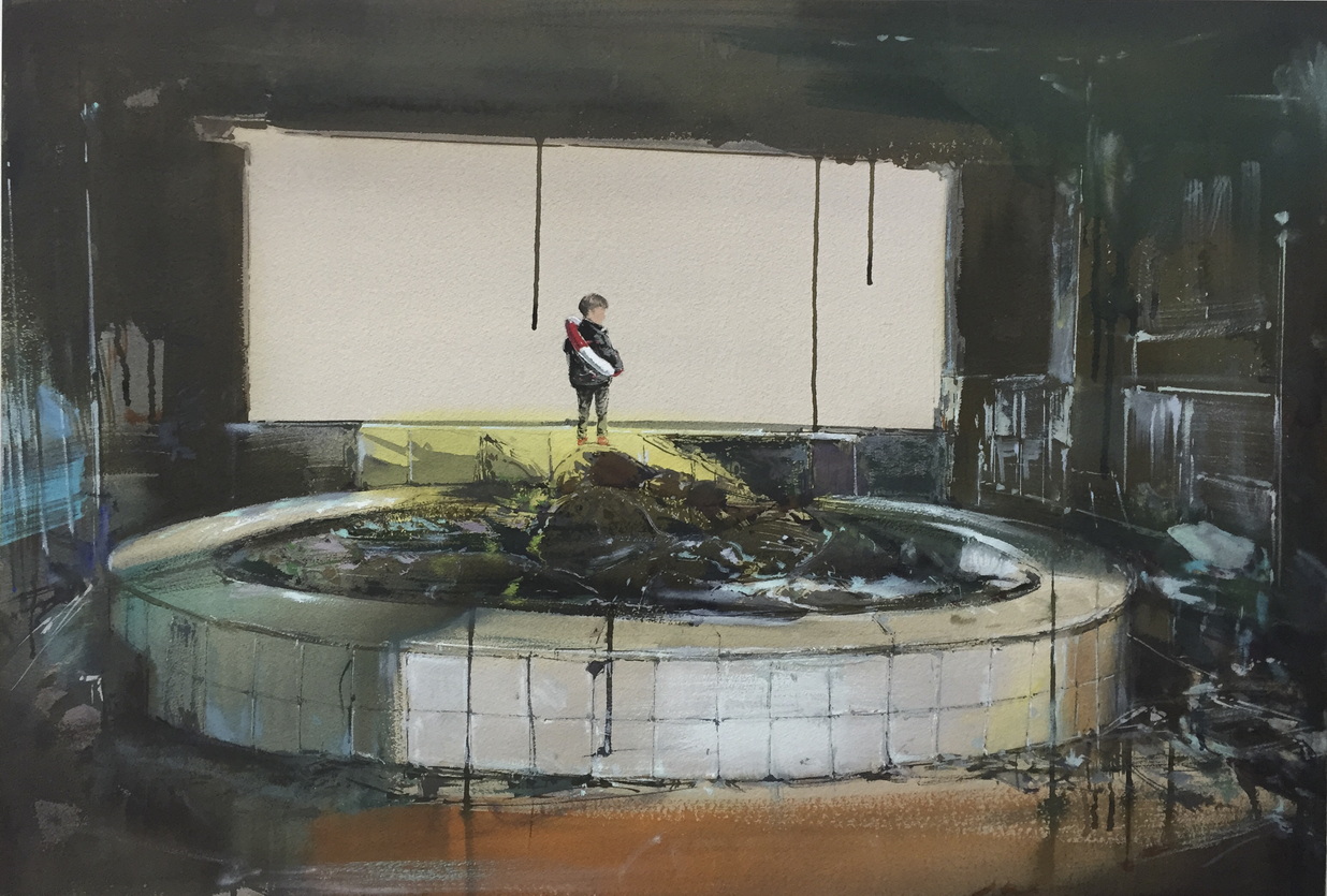 32.《游戲場2》75cm×105cm 2017 紙本水彩