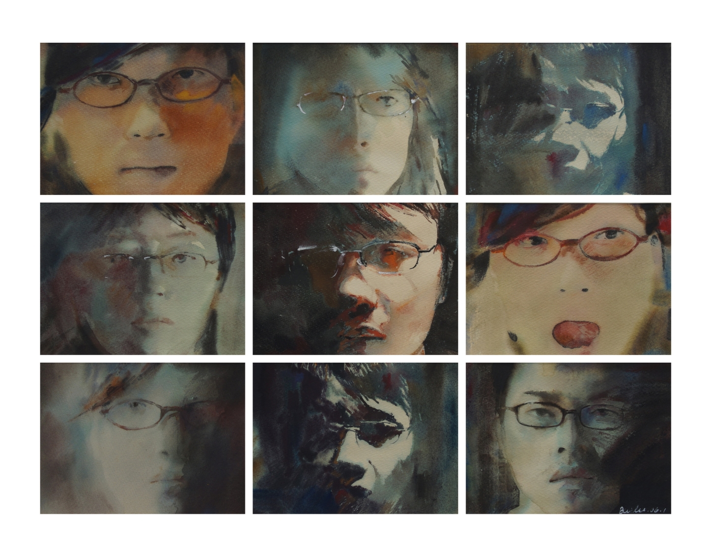 37. 面孔 80x60cm 2006 紙本水彩