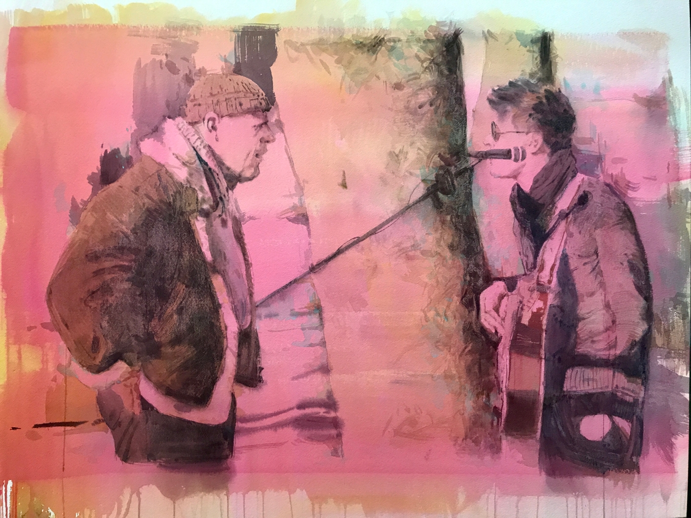 39.《對話》 紙本水彩 70x100cm  2017