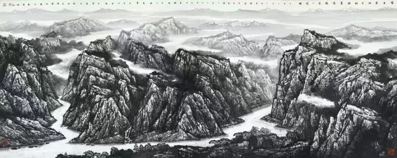 6 中國畫《壁立云山千刃險 驚濤駭浪一燈明》董繼寧.jpg