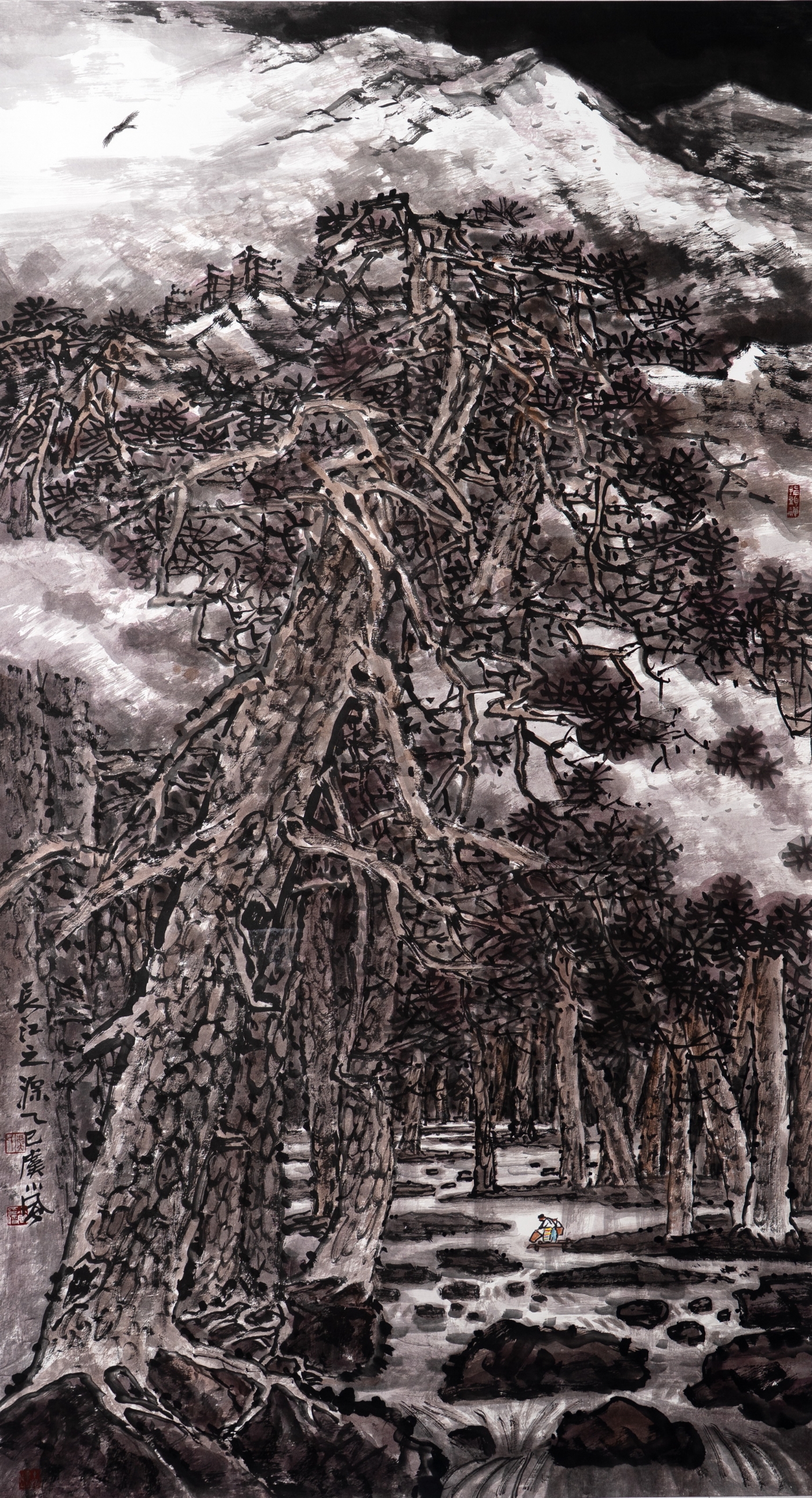 虞小風(fēng)《長(zhǎng)江之源》180cmx96cm