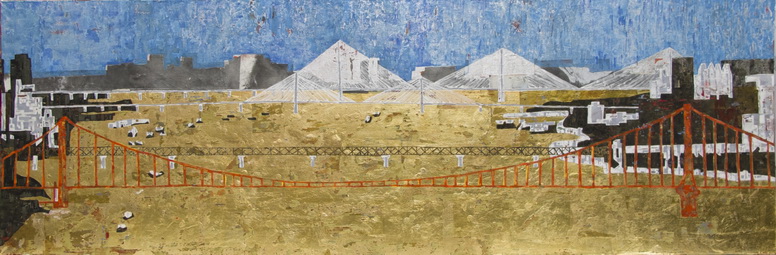 嚴(yán)好好《橋之城，江之韻》110cmx35cm