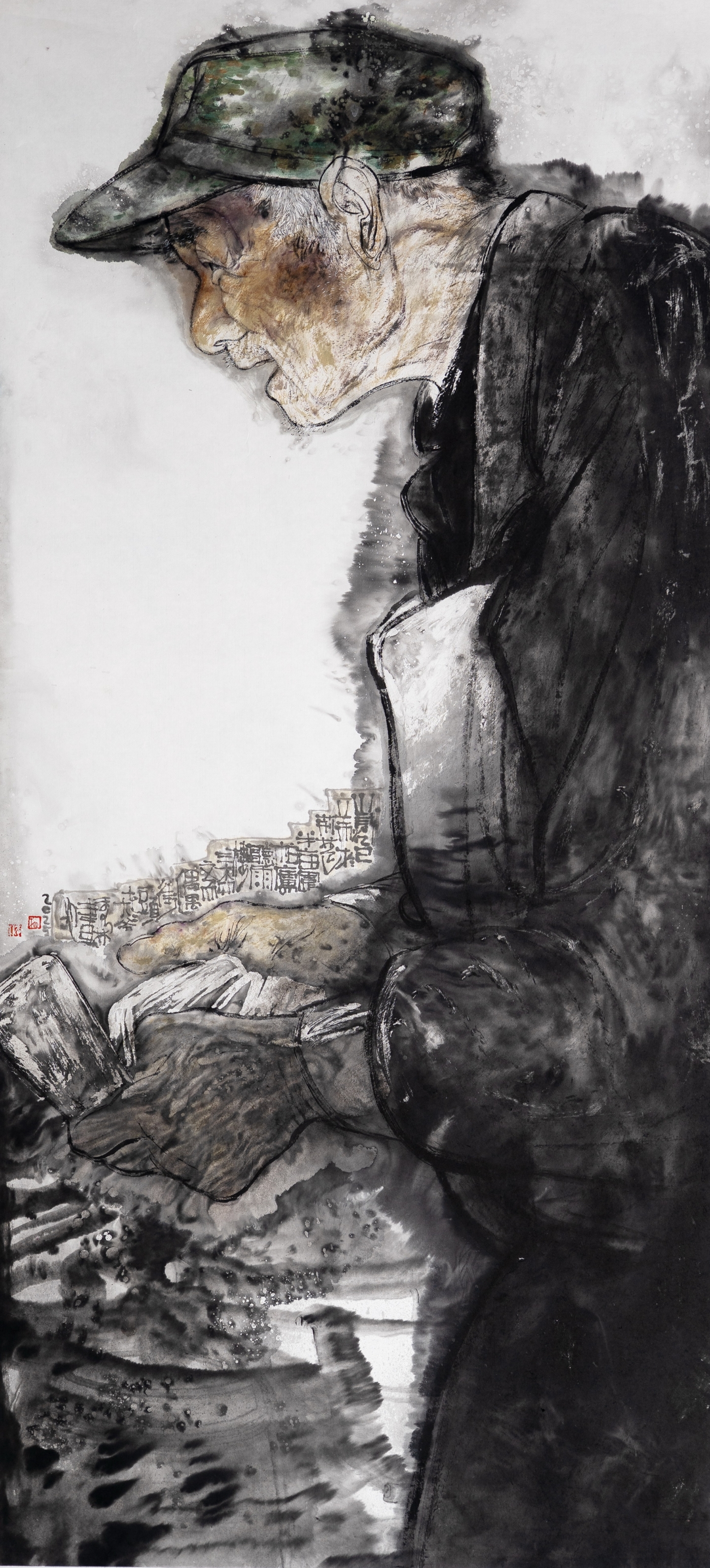 柳秀林《寫意人物》170cmx60cm