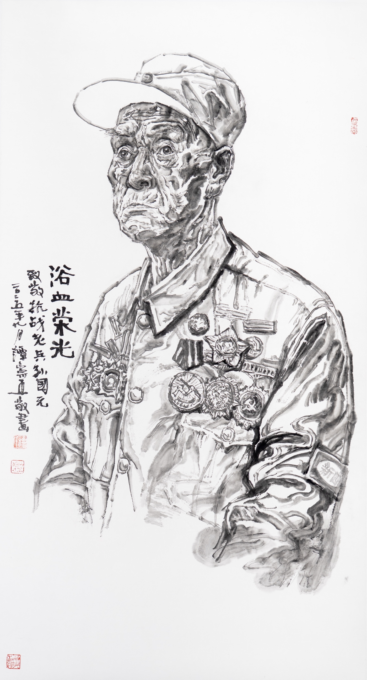 譚崇正《浴血榮光》138cmx68cm