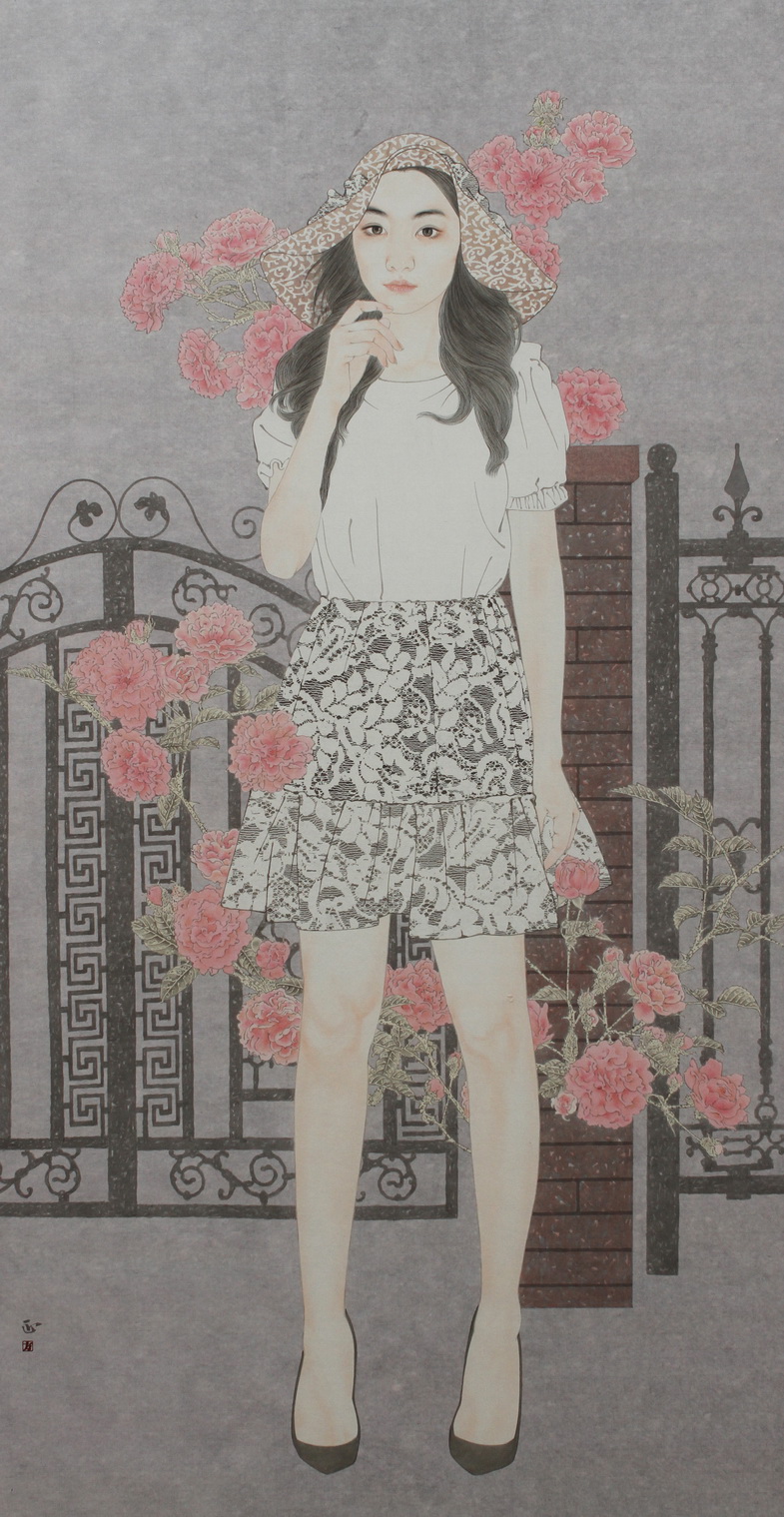 方正《她的幸福生活》131cmx63cm