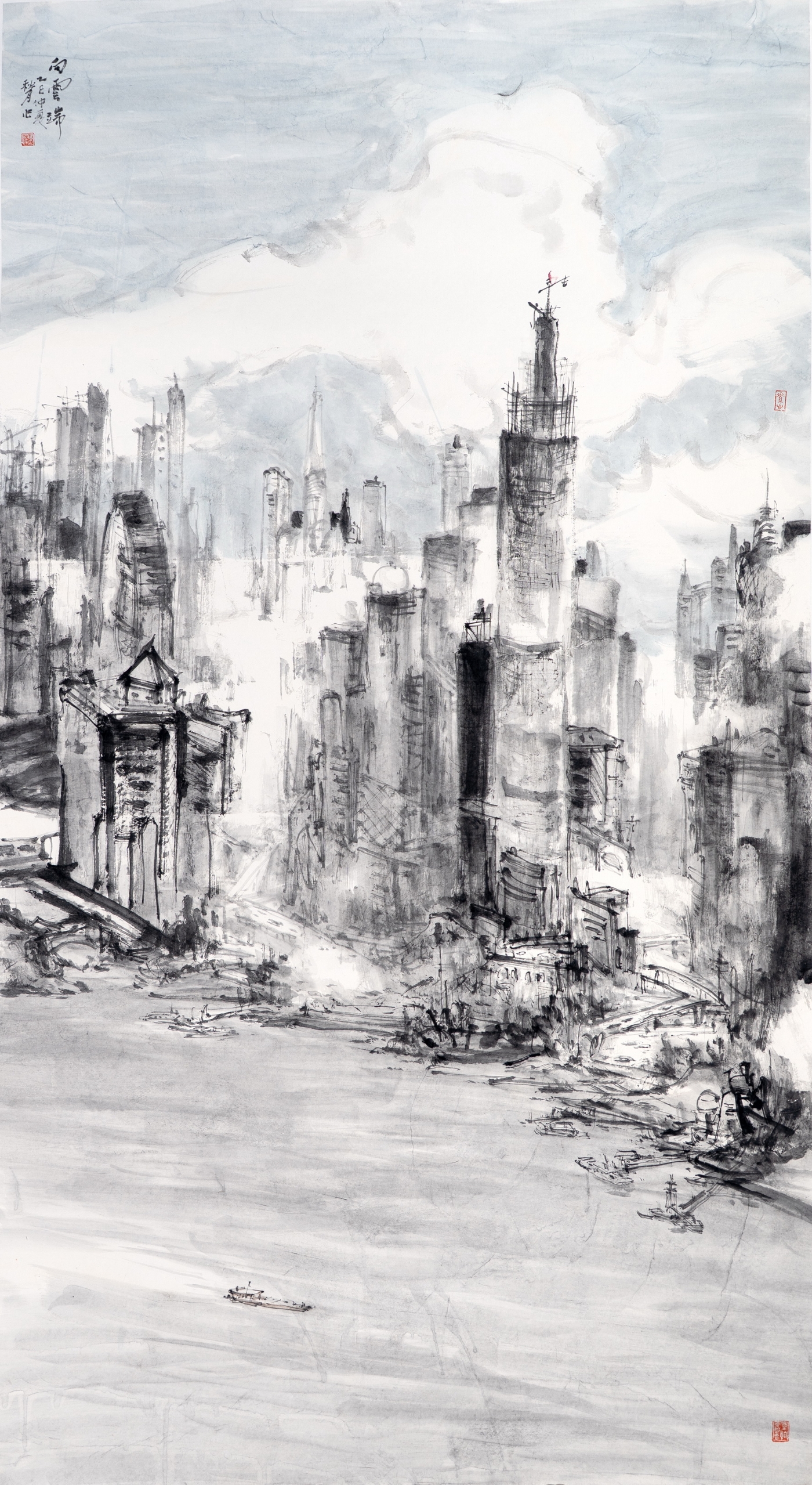 鄧秋月《向云端》180cmx96cm