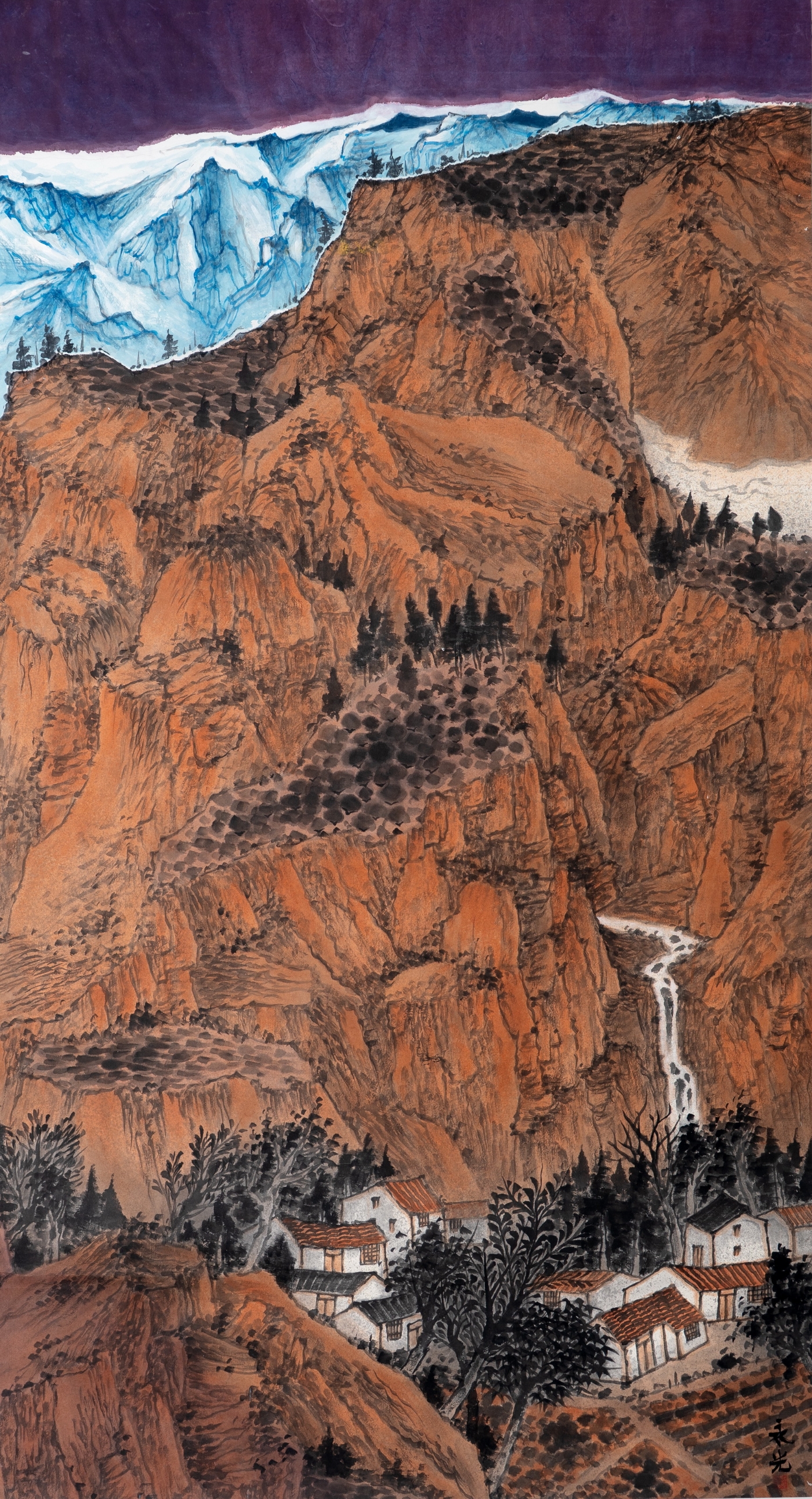 粟永光《山那邊的山》180cmx96cm