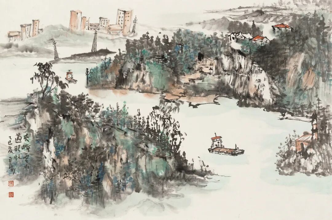 夾岸云山過眼忙·宜昌      45cm×69cm      2025年.JPG