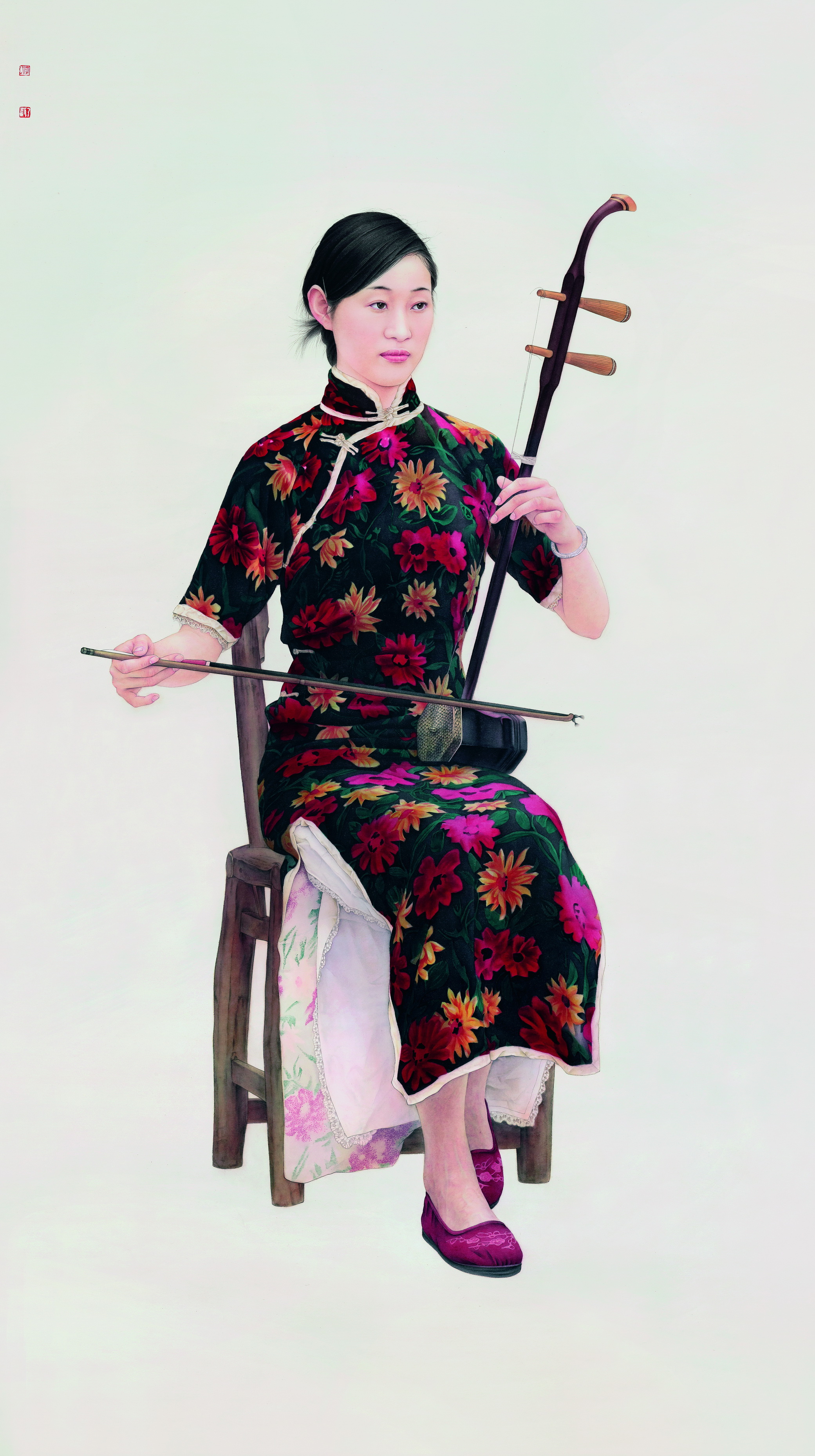 《良宵》 紙本 180cm×97cm 2016年 李乃蔚。