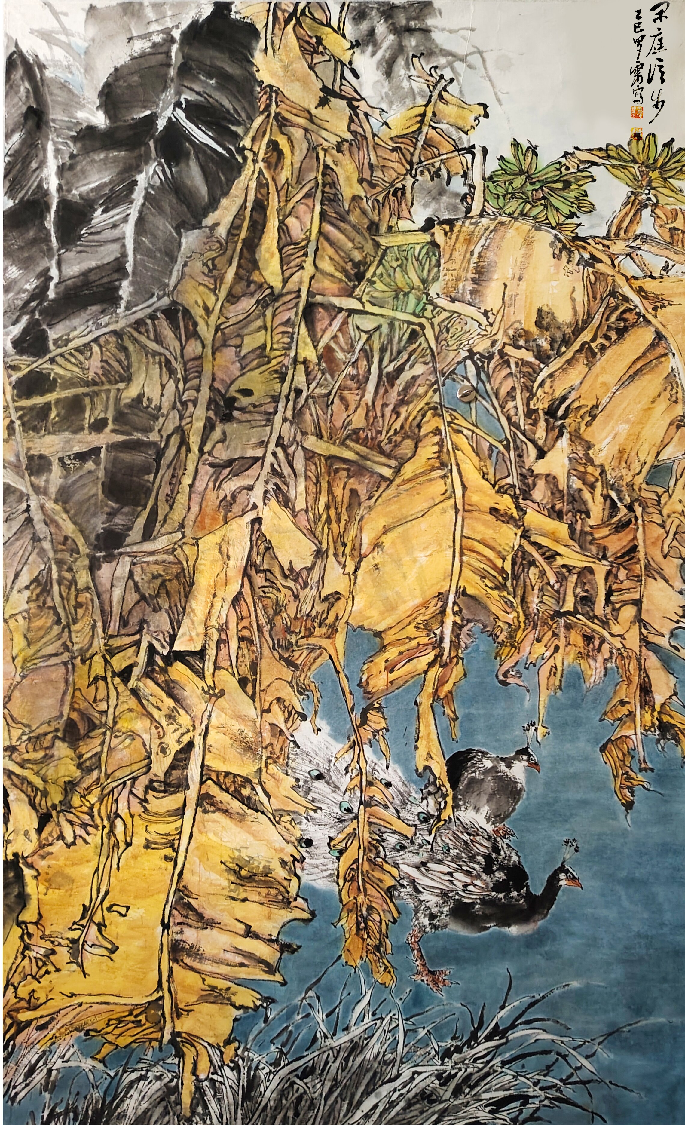 279羅靂《閑庭信步》宣紙+160X97